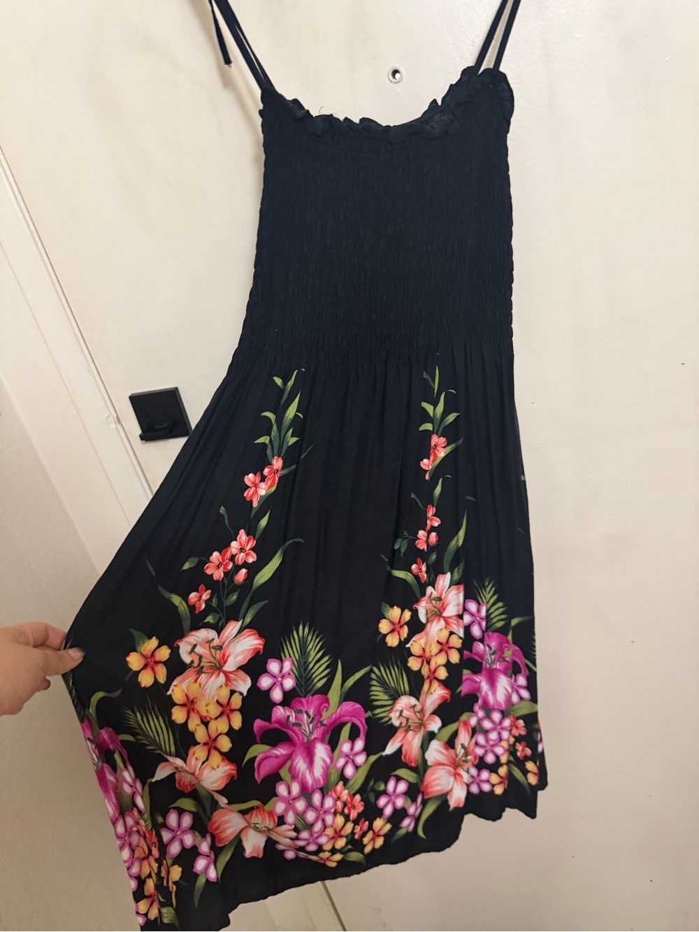 Pink Black Women’s Hawaiian Dress With Flowers One Size Hibiscus Collection